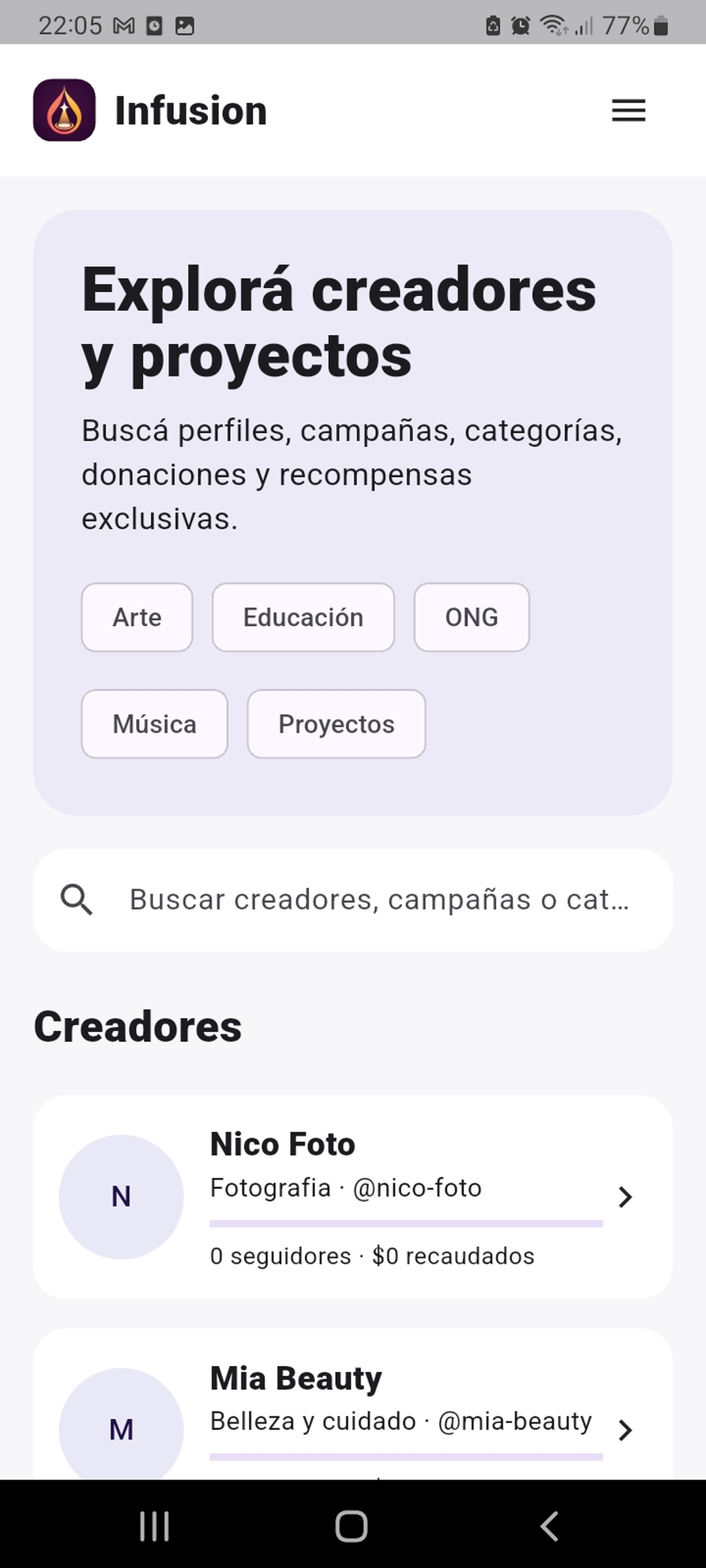Captura 1 de Infusión
